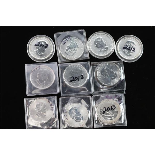 Lot of 10 Canadian Silver Dollar Coins