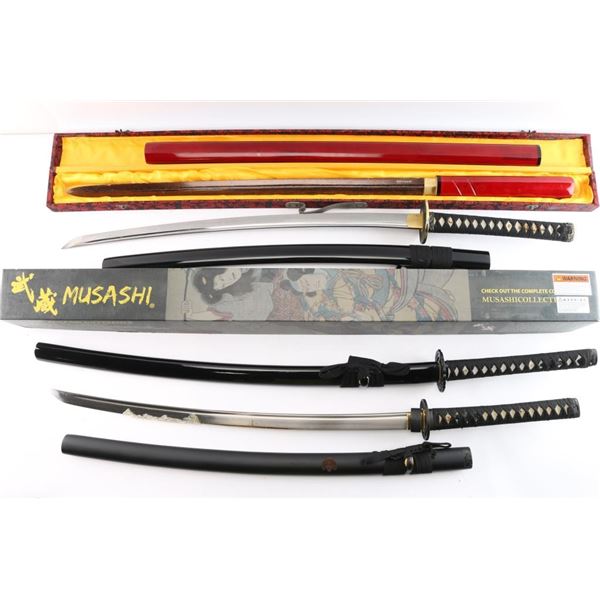 Lot of 4 Samurai Style Swords
