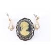 Image 1 : Cameo Pin and Opal Earrings