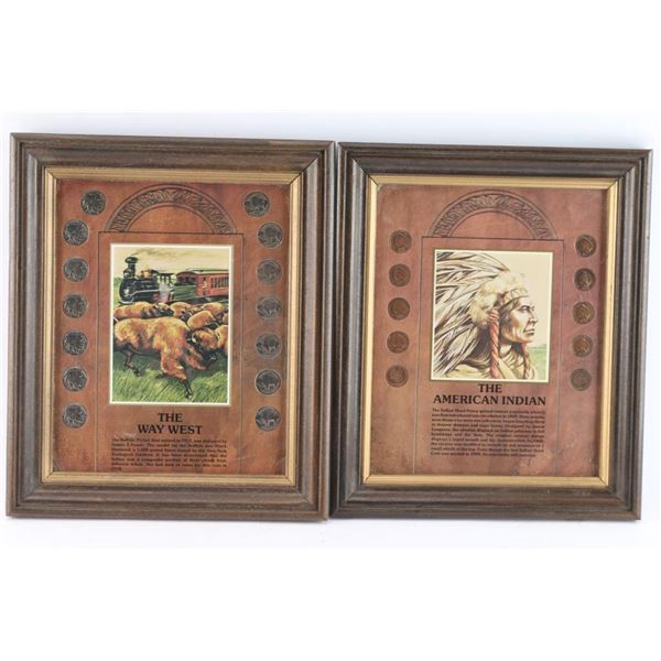 Two Framed Penny & Nickel Collections