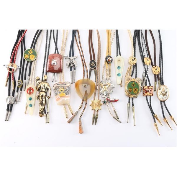 Lot of 21 Masonic Bolo Ties