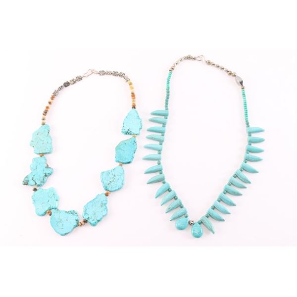 Lot of 2 Native American Turquoise Necklaces