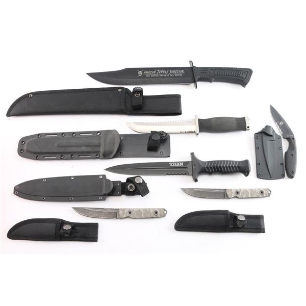 Lot of 6 Fixed Blade Knives