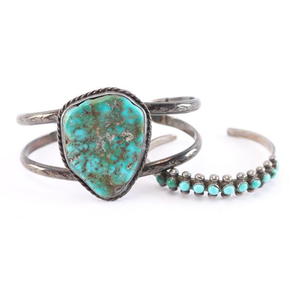 Lot of 2 Turquoise Navajo Cuff Bracelets