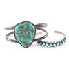 Image 1 : Lot of 2 Turquoise Navajo Cuff Bracelets