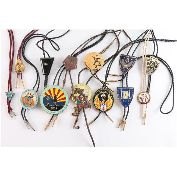 Lot of 14 Mason Bolo Ties