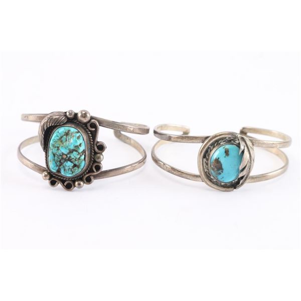 Lot of 2 Turquoise Navajo Cuff Bracelets