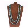 Image 1 : 2-Strand Turquoise and Sterling Beaded Necklace