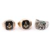 Image 1 : Lot of 3 Masonic Rings
