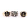Image 2 : Lot of 3 Masonic Rings