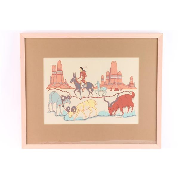 Original Native American Oil on Board