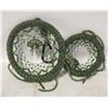 Image 1 : HANDMADE BEADED DOUBLE HOOP GREEN PURPLE