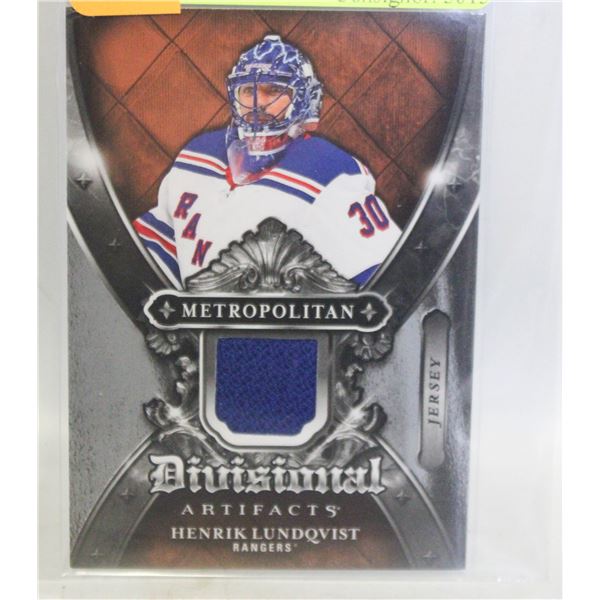 2018-19 UD HENRIK LUNDQVIST JERSEY PATCH CARD