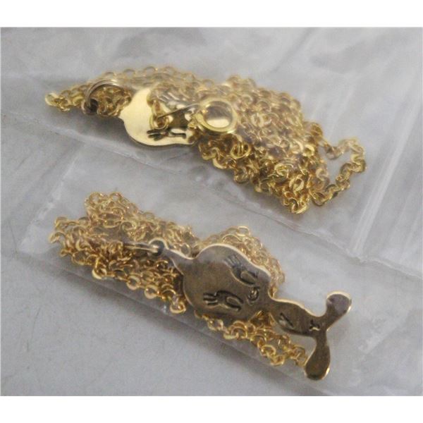 2 NEW OLD STOCK TWEETY BIRD PENDANT NECKLACES