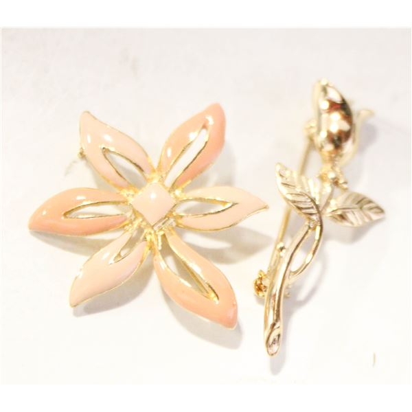 ROSE , HIBISCUS BROOCHES