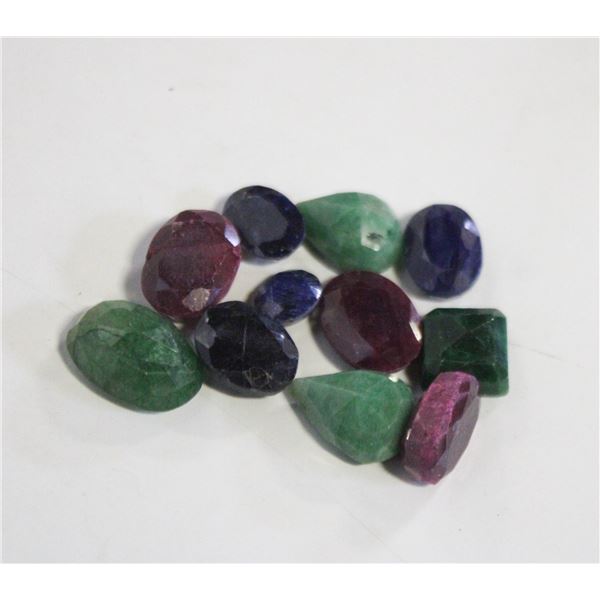 132.0 CARATS EMERALD, RUBY, SAPPHIRE GEMSTONES