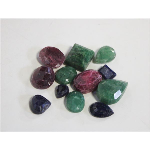 137.0 CARATS EMERALD, RUBY, SAPPHIRE GEMSTONES