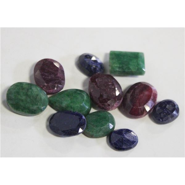 146.0 CARATS EMERALD, RUBY, SAPPHIRE GEMSTONES