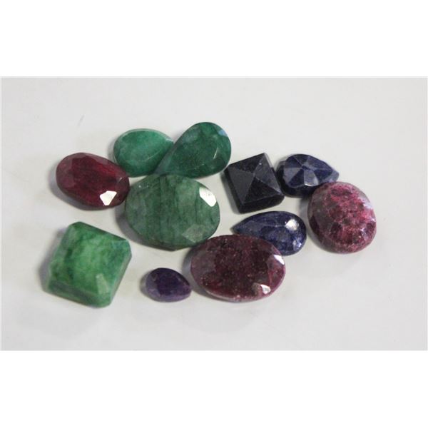 149.0 CARATS EMERALD, RUBY, SAPPHIRE GEMSTONES