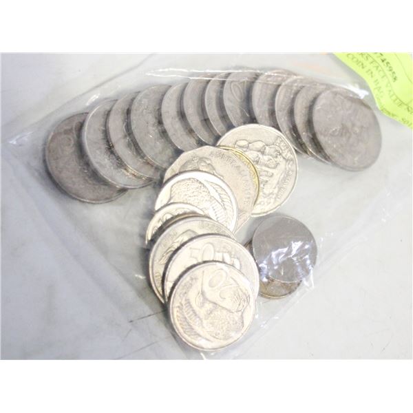 $12+ DOLLARS FACE VALUE NEW ZEALAND COIN IN BAG