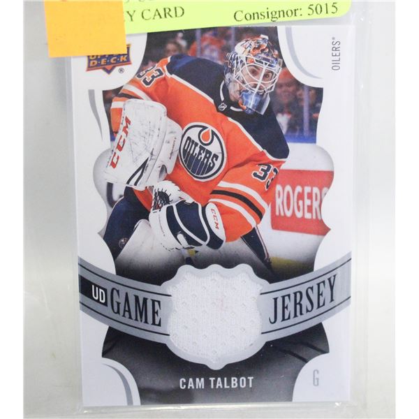 2018-19 UD CAM TALBOT GAME JERSEY CARD