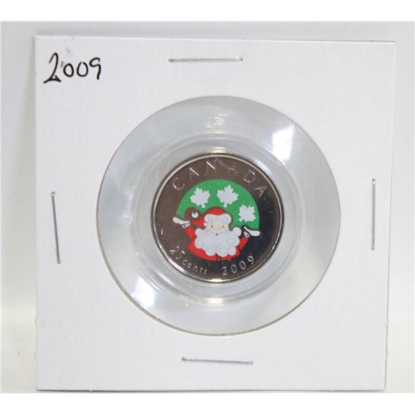 2009 CANADA SPECIAL ISSUE COLOURED SANTA 25C