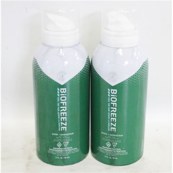 LOT OF TWO BIOFREEZE SPRAY PAIN RELIEF EXPIRED