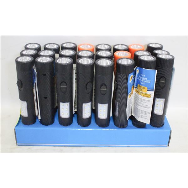 24 NEW FLASHLIGHTS/WORKLIGHTS BATTERY OPPERATED