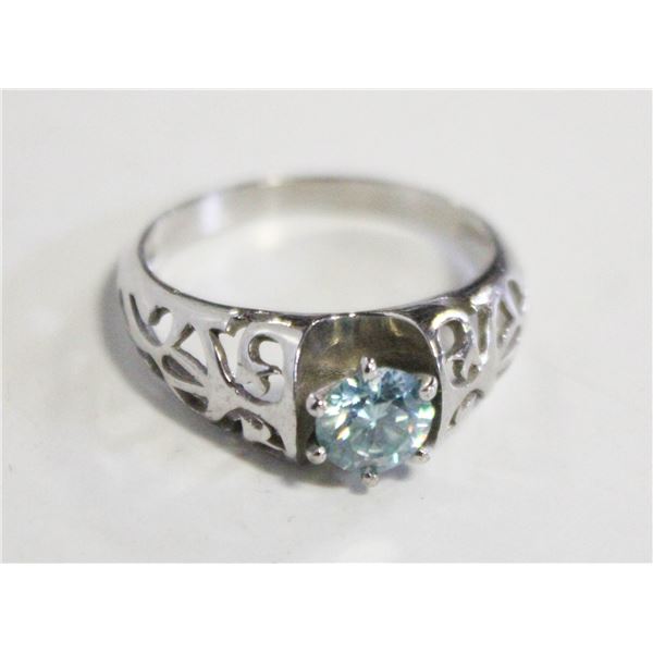SILVER TONED METAL RING 925