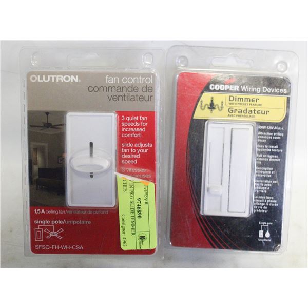 2 NEW IN PKG SLIDE DIMMER SWITCHES