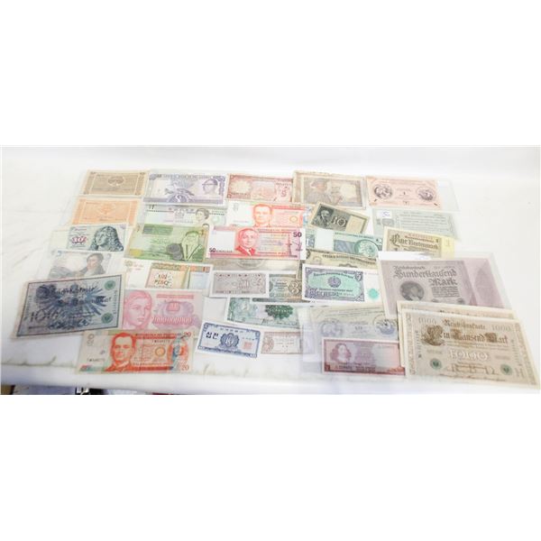 LOT OF 34 VARIOUS WORLD BANK NOTES