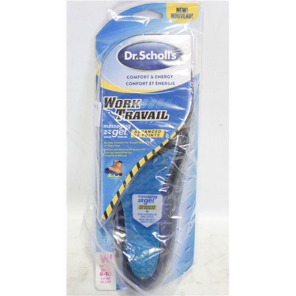 1 PAIR DR SCHOLLS WORK MASSAGING GEL MEN NEW