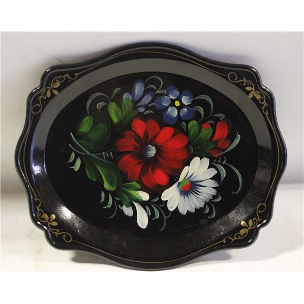 SOVIET RUSSIAN ZHOSTOVO HAND PAINTED TRAY