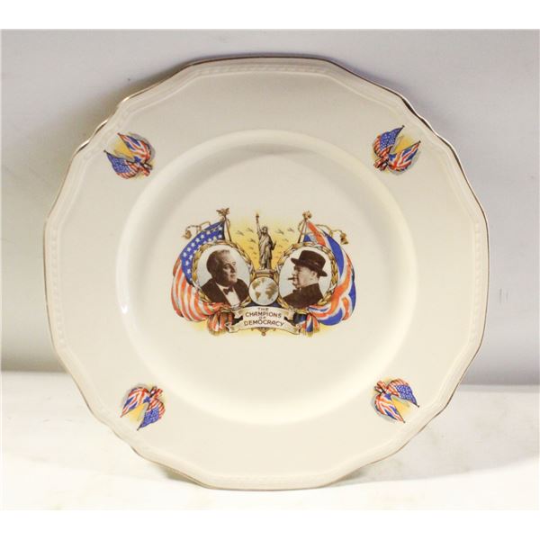 ENGLISH "CHAMPIONS OF DEMOCRACY" COLLECTORS PLAT