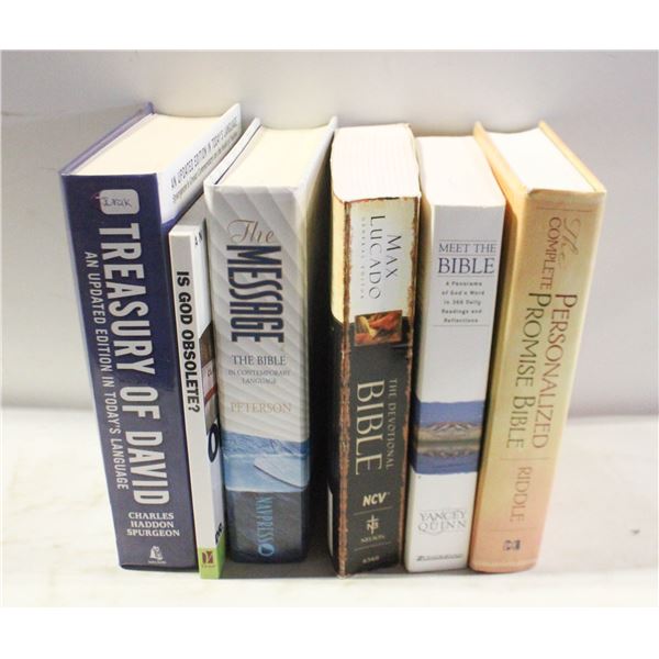 RELIGIOUS THEMED BOOKS- BOX LOT ASSORTED