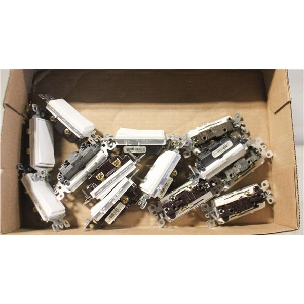14 WHITE DECORA ROCKER STYLE LIGHT SWITCHES