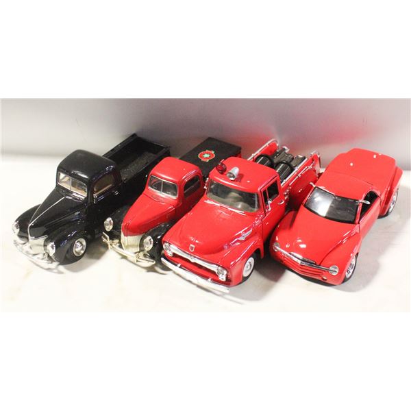 DIECAST LOT OF 4 TRUCKS (1:24 SCALE)