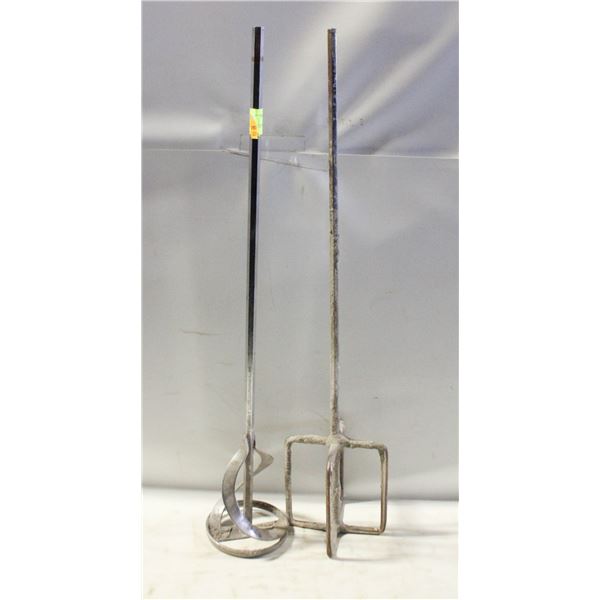 2 LARGE MUD AND PAINT MIXING TOOLS