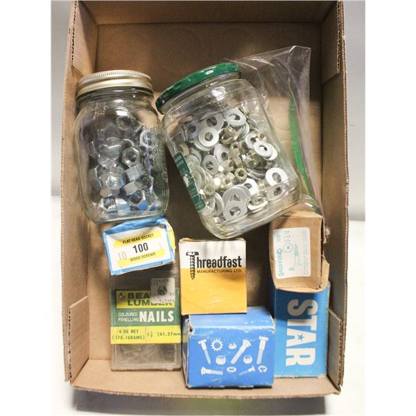 FLAT OF ASSORTED HARDWARE AND ITEMS