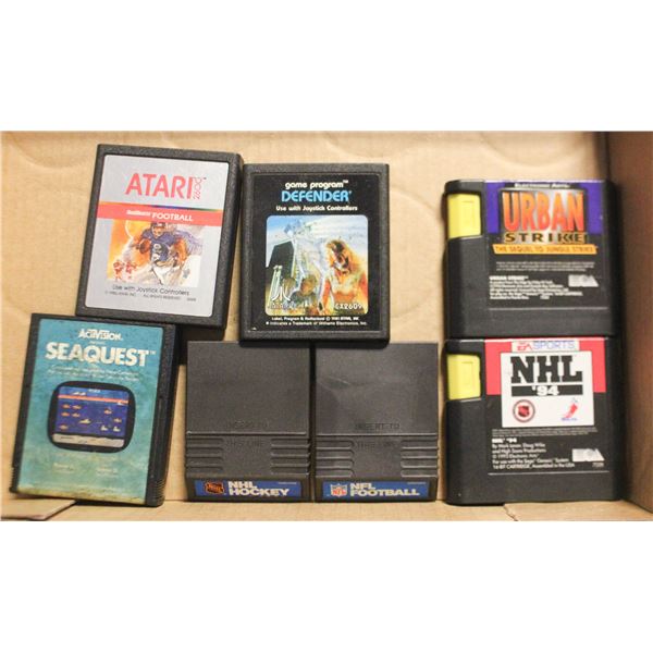 VINTAGE 7 VIDEO GAME LOT ATARI 2600 SEGA