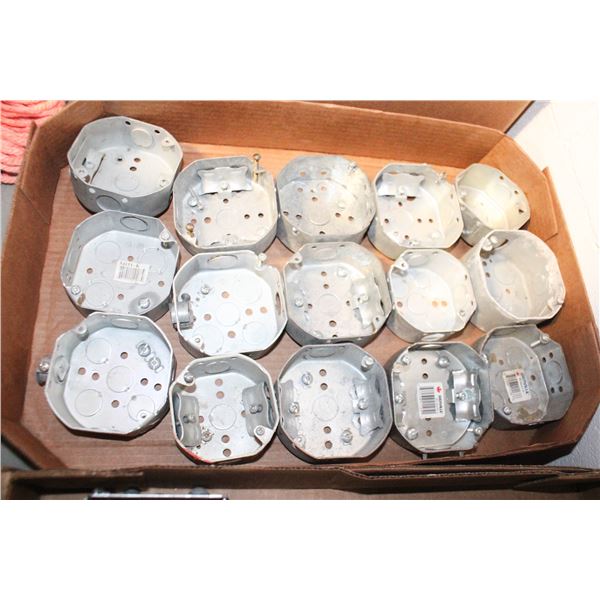 15 STEEL OCTAGONAL ELECTRICAL BOXES WALL MOUNT
