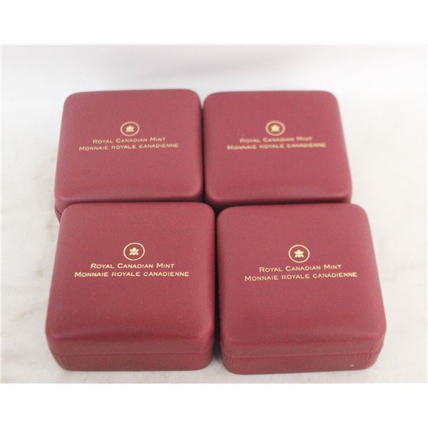 RCM LEATHER COIN PRESENTATION BOXES- SET OF 4 EMPTY