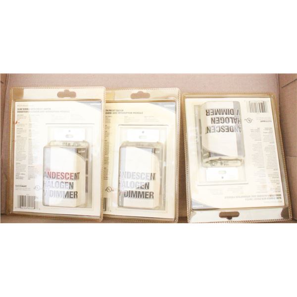 3 NEW IN PKG SLIDE DIMMER SWITCHES