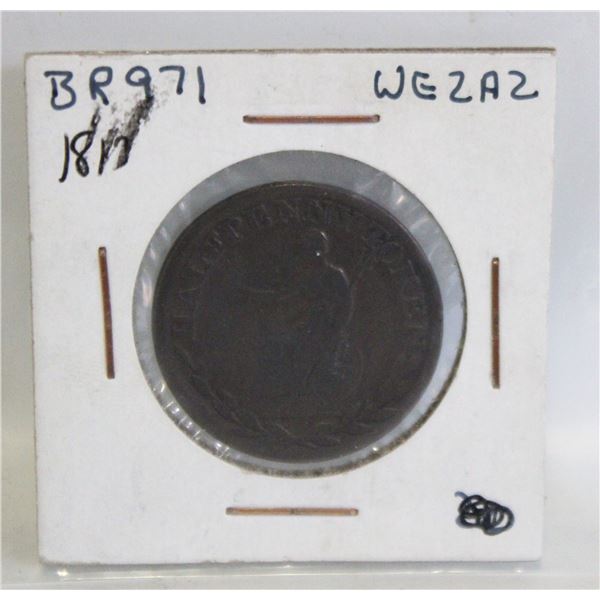 1813 FIELD MARSHAL WELLINGTON 1/2 PENNY TOKEN