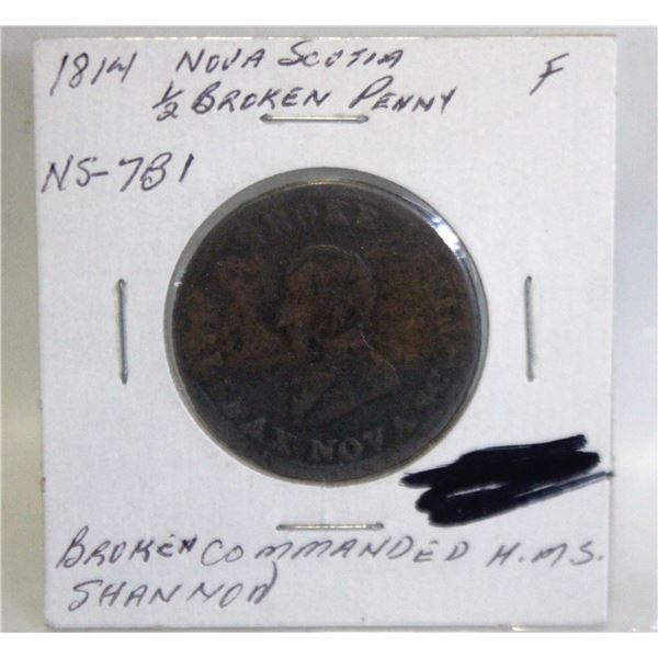 1814 NOVA SCOTIA 1/2 PENNY TOKEN