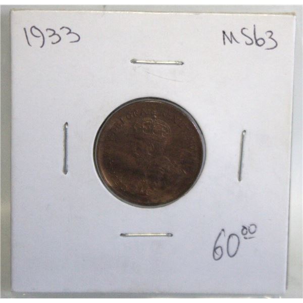1933 CANADA SMALL 1 CENT COIN