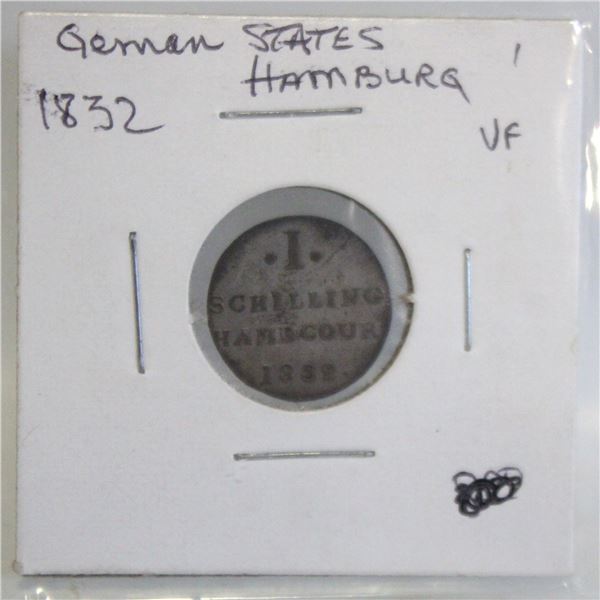 1832 GERMAN STATES HAMBURG 1 SCHILLING