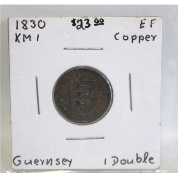 1830 GUERNSEY 1 DOUBLE COIN
