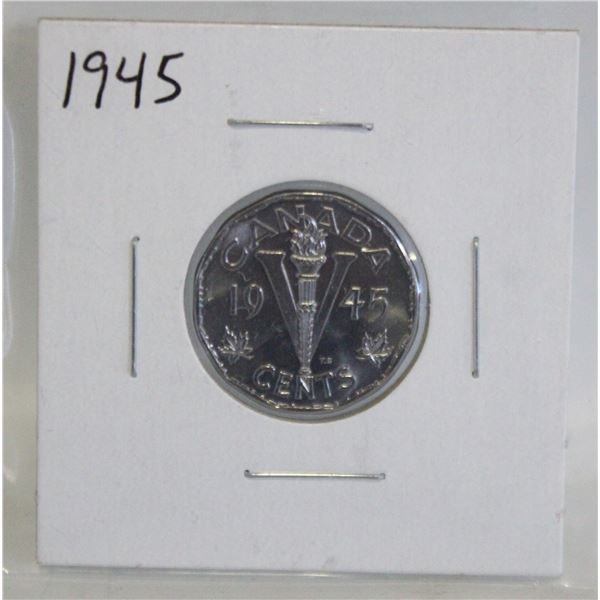 1945 WWII CANADA 5 CENTS VICTORY NICKEL