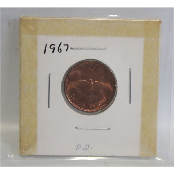 1867-1967 DOUBLE DATE CANADA CENTENNIAL 1C COIN